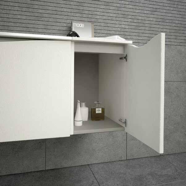 Comp. DAY D 06 Cassa e Frontale Laminato Rovere Bianco Base lavabo 1