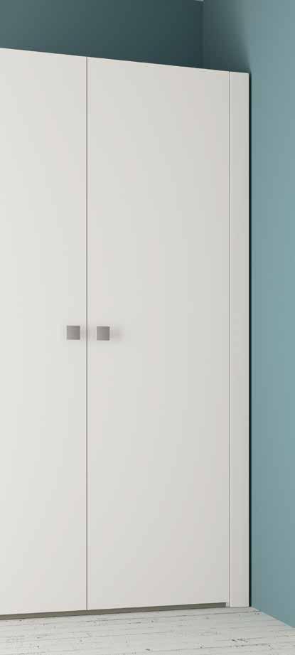 To facilitate the installation of a reduced-size wardrobe, length may also be reduced by having one compartment.