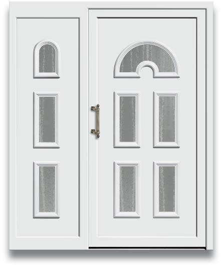 8217-5 vetrocamera: G 1533 grigio, ornamentazione di piombo sul vetro ornamentale Chinchilla bianco maniglione: 2209-13 acciaio