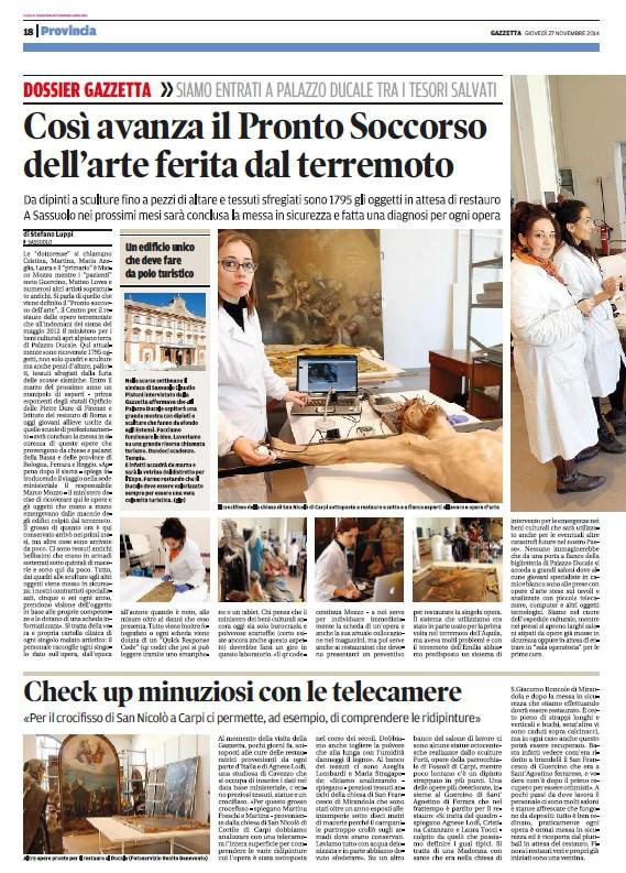 laboratorio di restauro allestito nel Palazzo