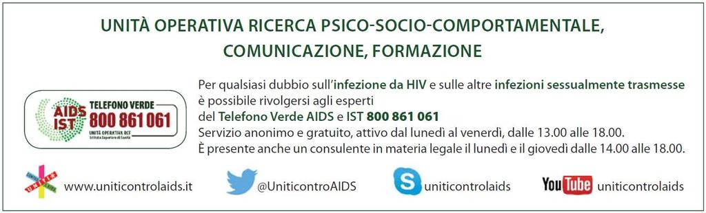 Per il 1 dicembre Telefono Verde AIDS aperto dalle 10 alle 18 Sarà attivato un servizio per non udenti in