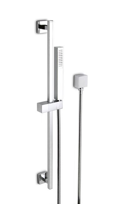 art. 62056 Asta saliscendi completa di doccetta in ABS e flessibile LL.150 cm in PVC, senza presa acqua. Complete shower set, with ABS hand shower, LL.