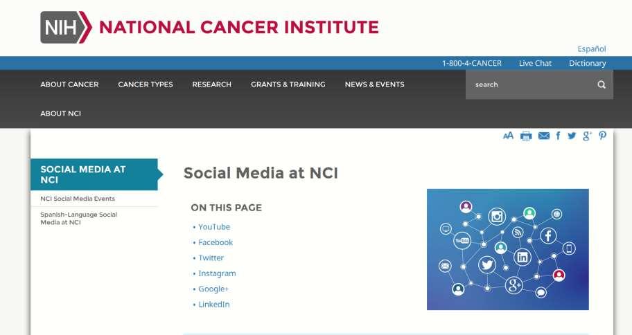 Organizzazioni istituzionali e social media Cancer.