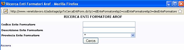 lente Appare la maschera seguente, inserire