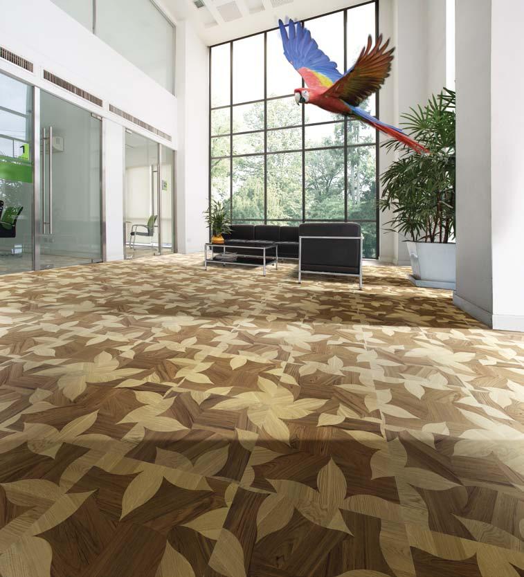 santiago Pavimento in legno composto da quadrotte prefinite