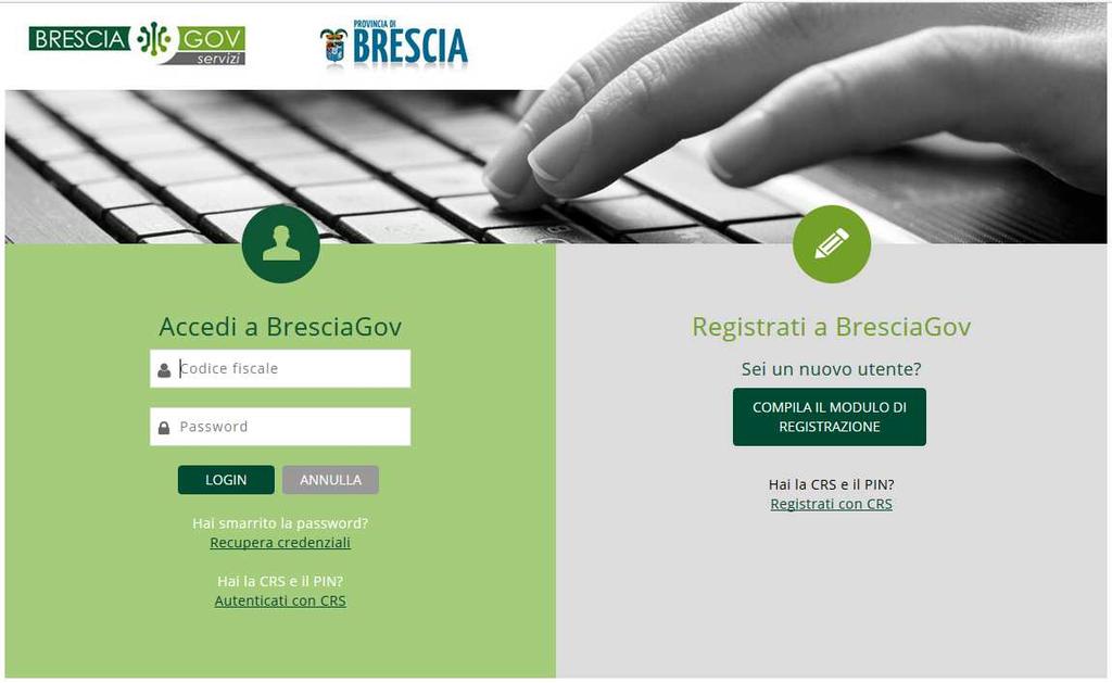 Figura: Login/Registrazione su BresciaGov 2.