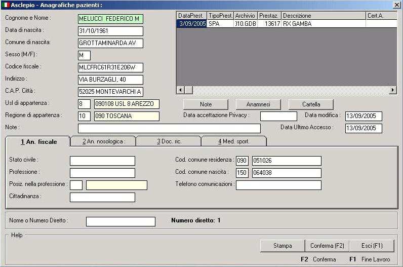 Per ogni ricetta inserita è possibile inserire (e richiamare) un referto sotto forma di testo, documento Word o altro formato documento.