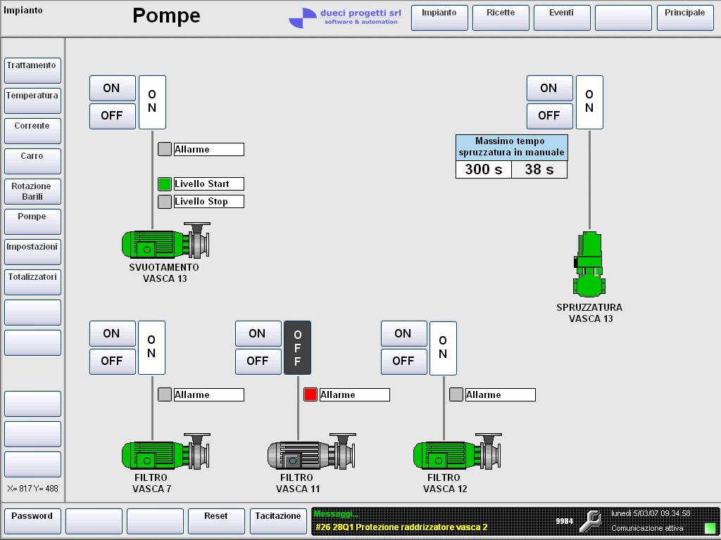 POMPE Inserimento/esclusione delle singole utenze.