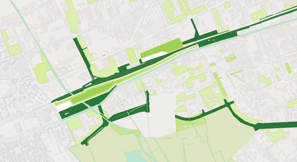 Ambito di trasformazione Verde esistente Verde di progetto Verde pensile di progetto Aree interessate dai temi di progetto Collegamenti verde Mobilità ciclo-pedonale di progetto Collegamenti pedonali