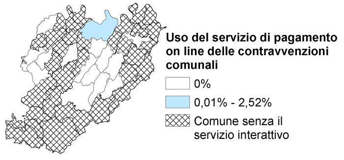 Servizi interattivi per la mobilità e utilizzo pagamento on line delle multe comunali MOBILITÀ SOSTENIBILE Comuni senza il servizio interattivo o