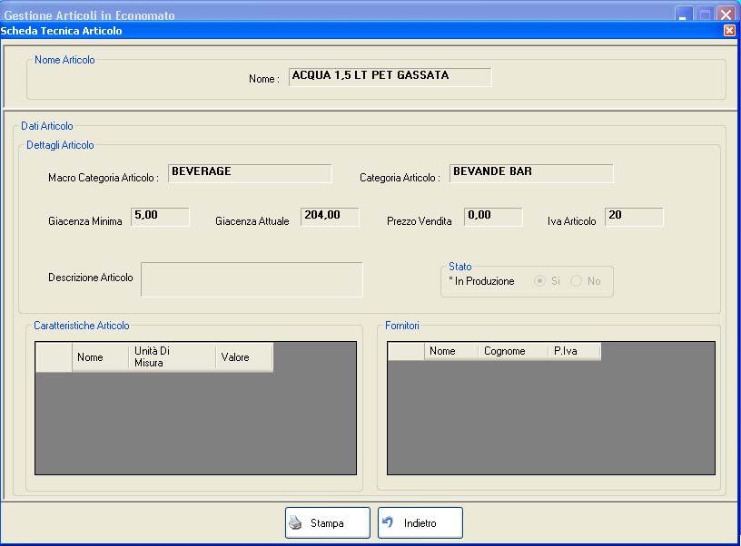 1.1.6 SCHEDA TECNICA Riporta tutti i dati