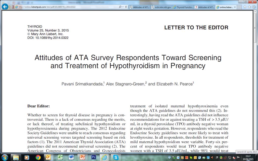ATA mee)ng 2012 561 partecipan) risposte al quesionario screening or not : 24% pro: 64%