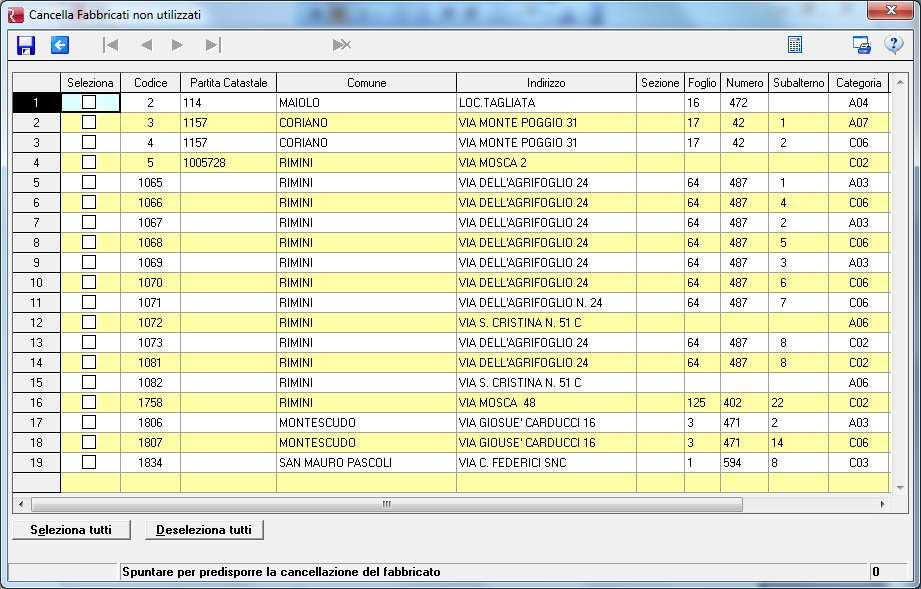 Redditi 20104 Utilità Cancella Terreni non utilizzati Cancella Fabbricati non utilizzati Cancellazione Terreni / Fabbricati non utilizzati Questo programma di utilità può essere utilizzato al fine di