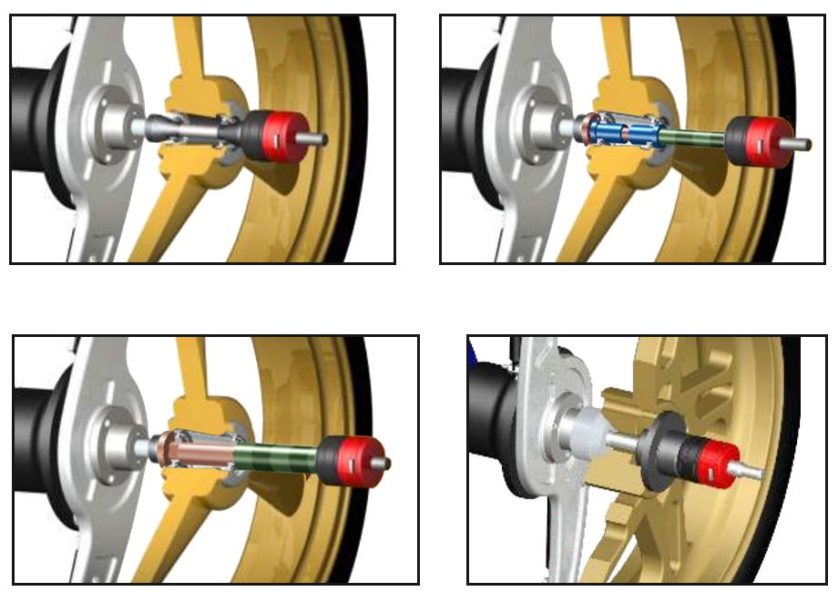 ACCESSORI DI CENTRAGGIO E BLOCCAGGIO PER RUOTE DA MOTO Accessori Equilibratrici a Banco per MOTO Nella gamma degli accessori per