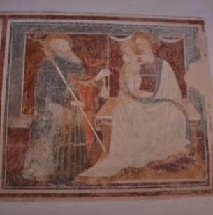 Sant Antonio Abate e Madonna in trono con bambino.