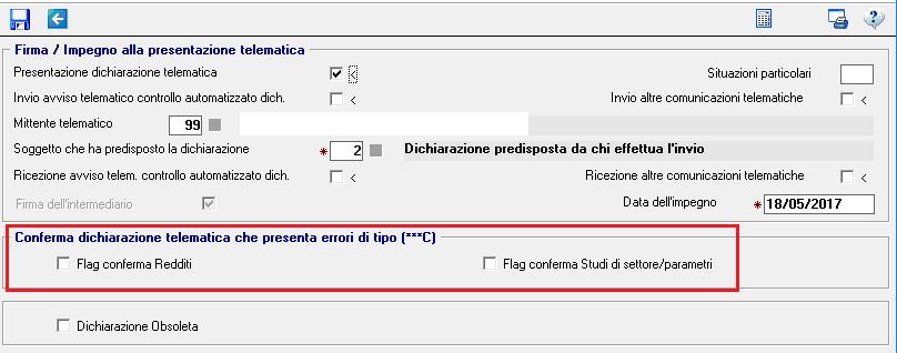 necessario confermare i dati in essa contenuti, avvalendosi della funzione qui evidenziata: che è attiva anche in presenza di