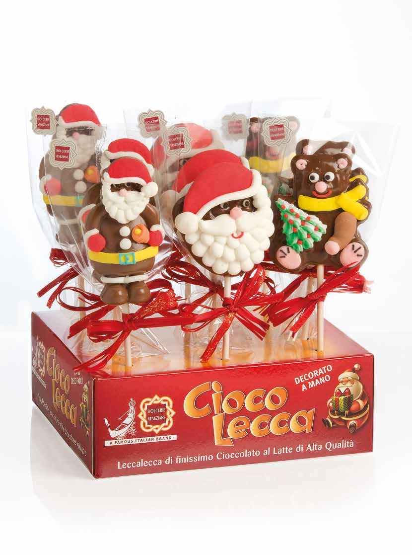 Ciocolecca Natale Finissimo cioccolato al latte decorato in zucchero SENZA GLUTINE 8 cm diam.