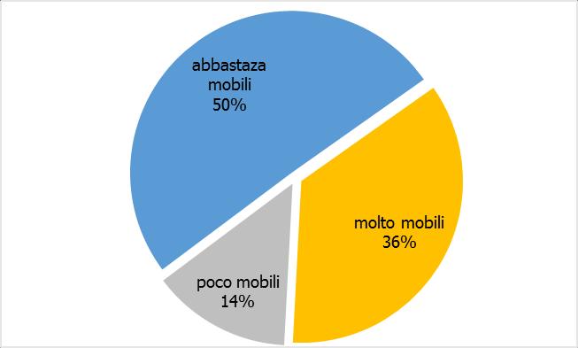 I VOLONTARI E LA MOBILITÀ Distribuzione dei Volontari in base all indice di mobilità Il SC sembra intercettare giovani con una buona propensione alla mobilità, disponibili a