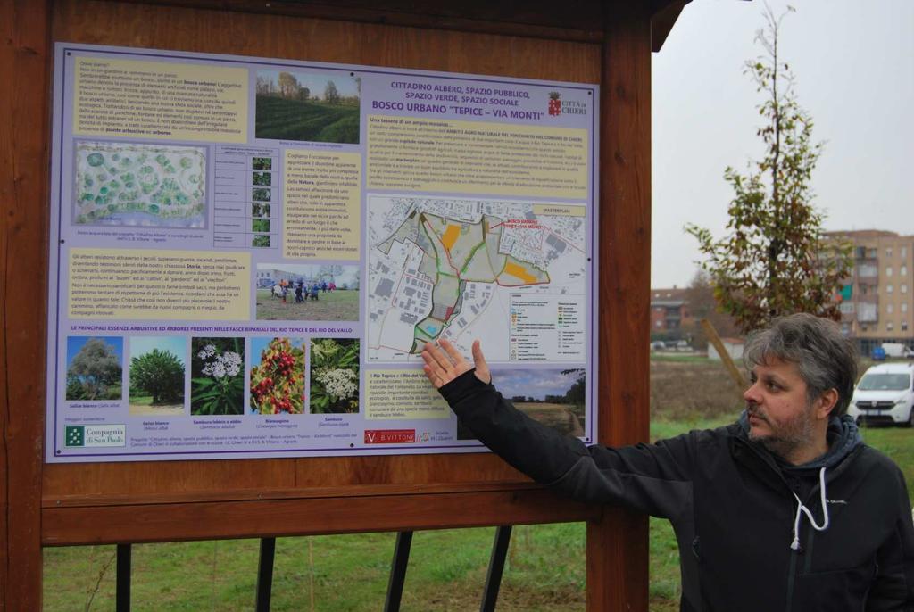 Il progetto Cittadino Albero - Spazio pubblico, spazio verde, spazio sociale (2018) Progetto, realizzato con le scuole Istituto Comprensivo Chieri IV e l'istituto Bernardo Vittone Agrario, grazie a