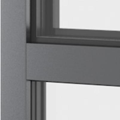 Design a tutto vetro. Nell immagine: esecuzione ad un anta con sottoluce, all esterno e all interno alluminio grigio antracite F716 perfette. I plus di questa finestra Finstral.