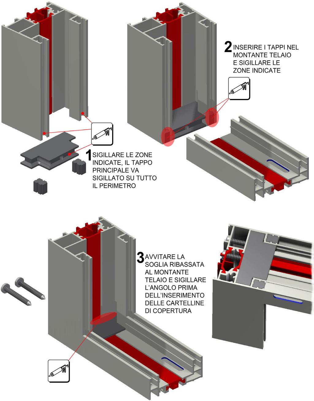 SCHEMA DI MONTAGGIO TAPPI SOGLIA