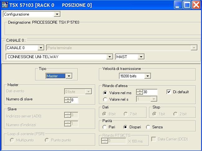 Configurazione del canale UTW RS485 nel modulo ETG