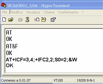 Configurazione/Verifica del Modem WAVECOM GSM per mezzo di HyperTerminal di Windows Il modem SR1 MOD02/SR2MOD02 Wavecom è un modem GSM doppia banda 900/1800 MHz.