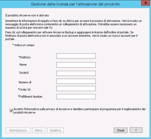 Attivazione delle licenze Arcserve Backup 4.