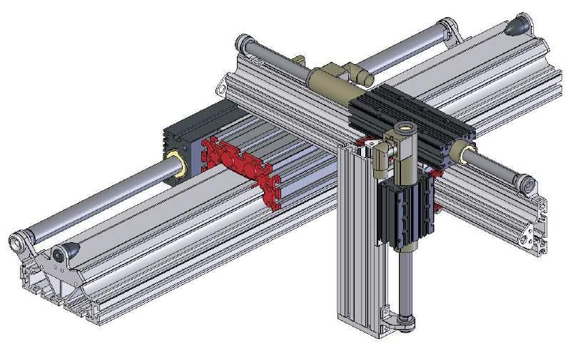 Application example Y-Z Pick & Place manipulator, powered by linear motors.