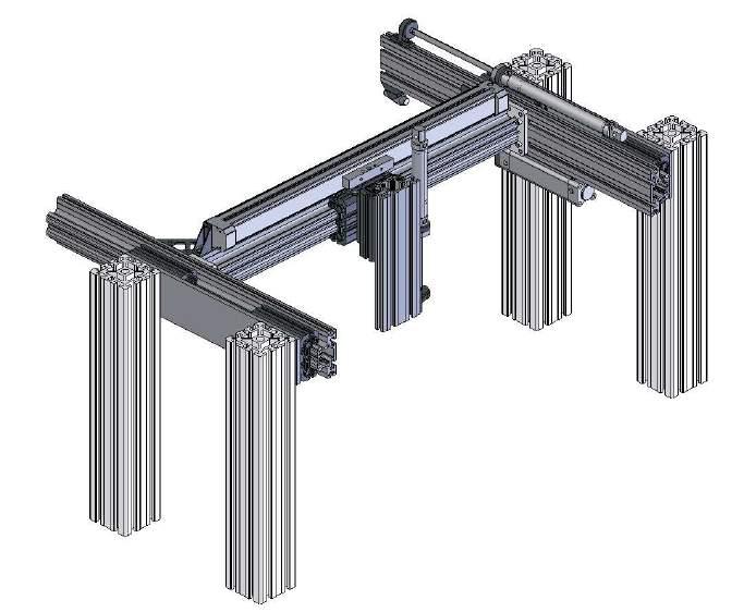 LLK-021 LLK-013 Esempio di applicazione Portale a 3 assi, costituito da 4 guide LL, azionate da cilindri