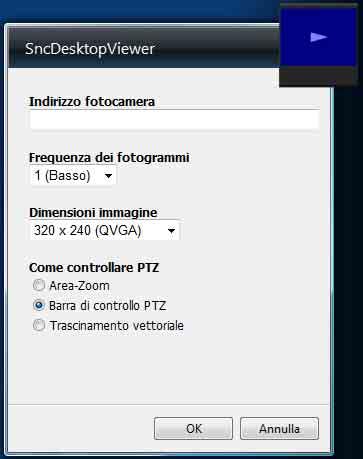 SNC desktop viewer Si tratta di un programma che consente di visualizzare l immagine della telecamera nella Sidebar di Windows Vista o sul Desktop, se si utilizza Windows 7.