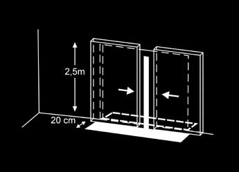 2,5 m 3,50 m 3 m 2,50 m 2 m EN 16005 d max = 3 m 3,50 m 3 m 2,50 m 2 m Le dimensioni della zona di rilevazione variano in funzione dell altezza di montaggio e delle regolazioni del rilevatore.