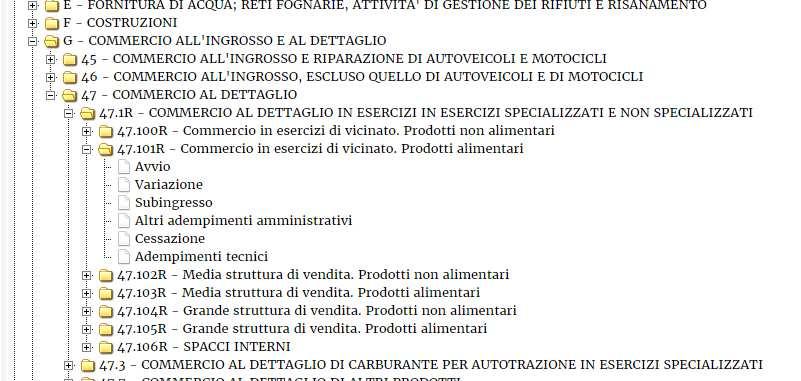 Inviare una pratica online Selezionando il link Inviare una pratica on line, dopo aver effettuato l accesso al servizio, viene visualizzata la seguente pagina: che permette la scelta dell attività e