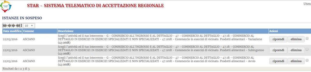 Seguire la pratica Il pulsante Seguire la pratica permette di accedere alla cosiddetta Area Riservata.