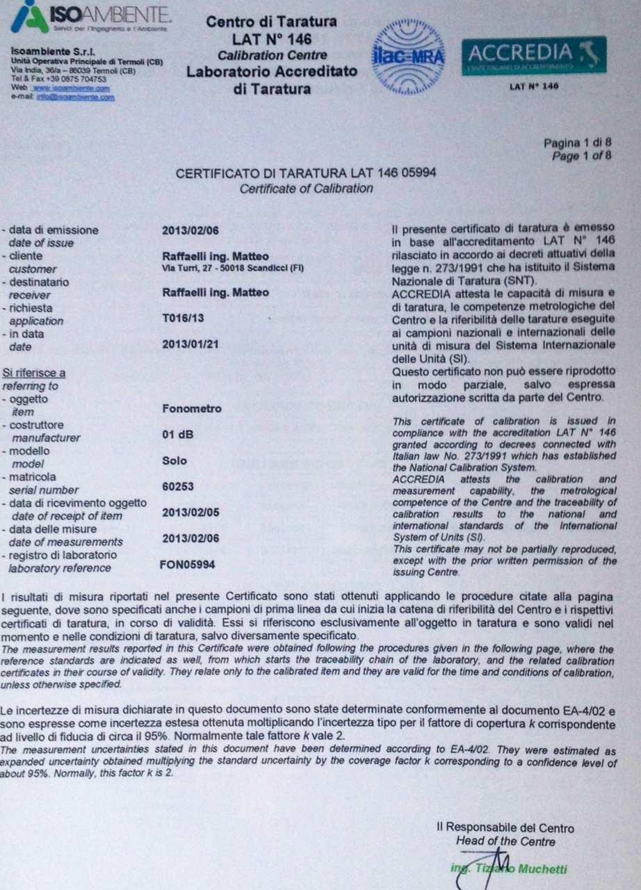 ALLEGATO 6 : Estratto dei certificati di