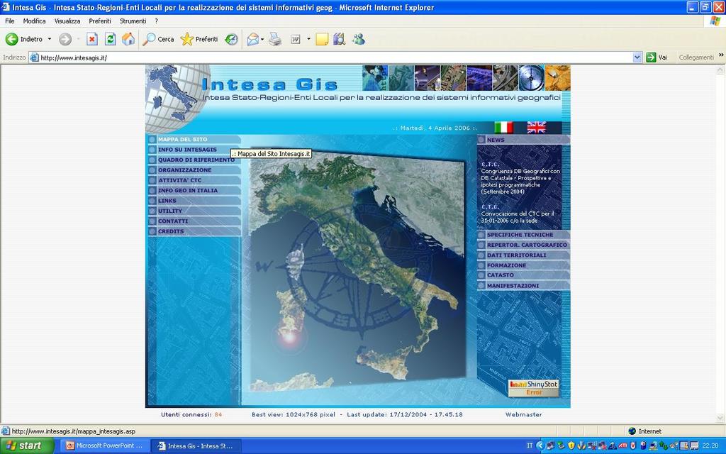 4 Intesa Stato Regioni Enti Locali sui Sistemi Informativi Geografici IntesaGis ha