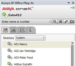 È possibile utilizzare la schermata principale di Plug-in Avaya IP Office per eseguire le attività seguenti: