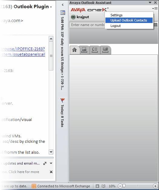 Plug-in Avaya IP Office per Microsoft Outlook : Funzionalità aggiuntive di Plug-in Avaya IP Office Outlook one-x Portal for IP Office Numero del cellulare Cellulare Per caricare i contatti da