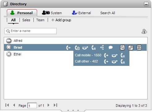 Rubriche: Invio di un messaggio IM a un contatto 2. Spostare il mouse sopra il contatto. Viene visualizzata l'icona Chat sessione chat.