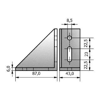 SQUADRA AL PRESSOFUSO 87x43 H0551 alluminio