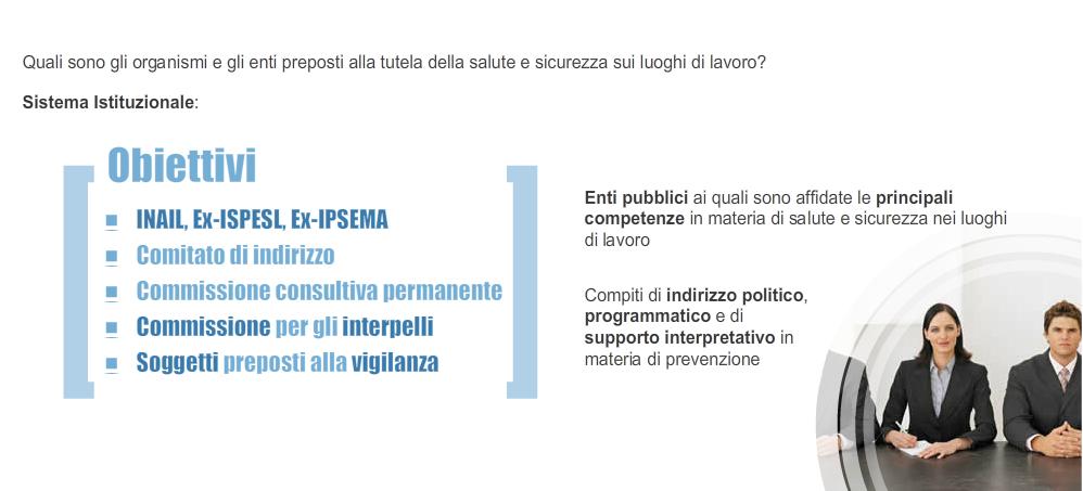 Presentazione Quali sono gli organismi e gli enti pubblici preposti alla tutela della salute e sicurezza sui luoghi di lavoro?