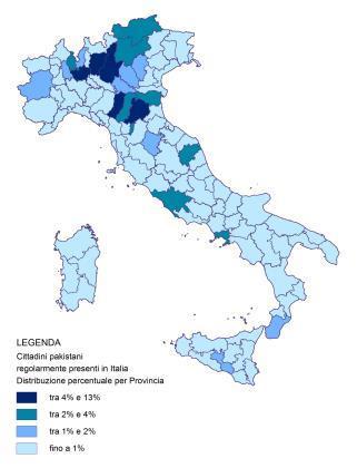 22 2017 - Rapporto Comunità Pakistana in Italia prescelta dal 68,8% dei cittadini pakistani, un valore superiore di quasi 7 punti percentuali rispetto a quello riferito al complesso dei cittadini non