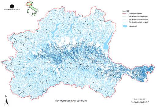 Ambito territoriale di riferimento Ordine di grandezza del reticolo in corso di valutazione RETICOLO IDROGRAFICO