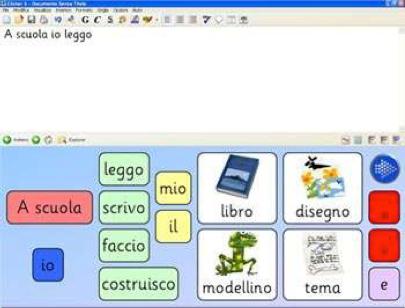 AUSILI A TECNOLOGIA AVANZATA Clicker 5 E un software, accessibile a scansione, adatto a supportare l apprendimento della letto scrittura; è indicato per l utilizzo da parte di bambini in difficoltà,