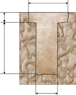 Effettuare lo scavo sino ad una profondità di 1,25 m circa (275 H600) o di 1,54 m circa (275 H800) Lo scavo può essere