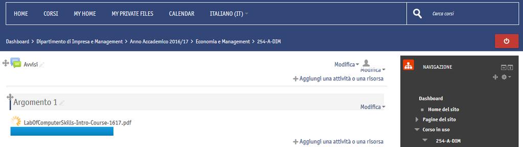 Caricamento per trascinamento (drag and drop) Sempre in modalità modifica, è possibile trascinare (usando il tasto sinistro del mouse) un file presente sul proprio PC all interno del riquadro in cui