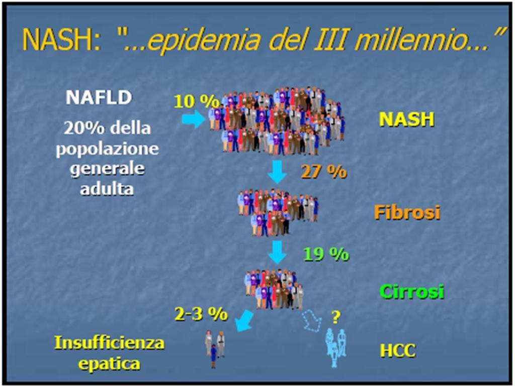 EPIDEMIOLOGIA La Steatosi è presente nel 70 % dei pazienti obesi & nel 35 %dei magri