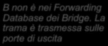 23 A.MAC Lan 1 B non è nei Forwarding Database dei Bridge.