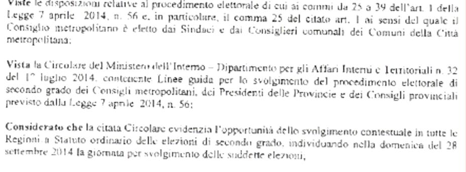 Decreto del Sindaco di Milano di indizione dei comizi elettorali, con l