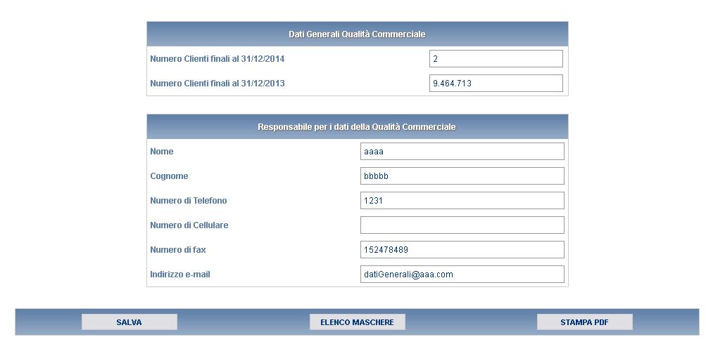 Figura 5.1: Dati generali di qualità commerciale 5.2 ISO Dichiarazioni La maschera consente l inserimento dei dati relativi alla certificazione ISO 9000 del sistema di distribuzione adottato.